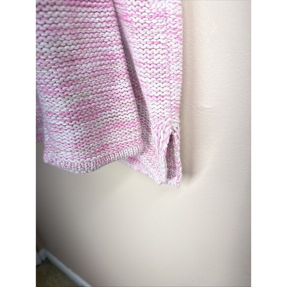 NWT J Jill Sweater Tunic Pink White Marled Knit Size XL 100% Cotton - Picture 4 of 9